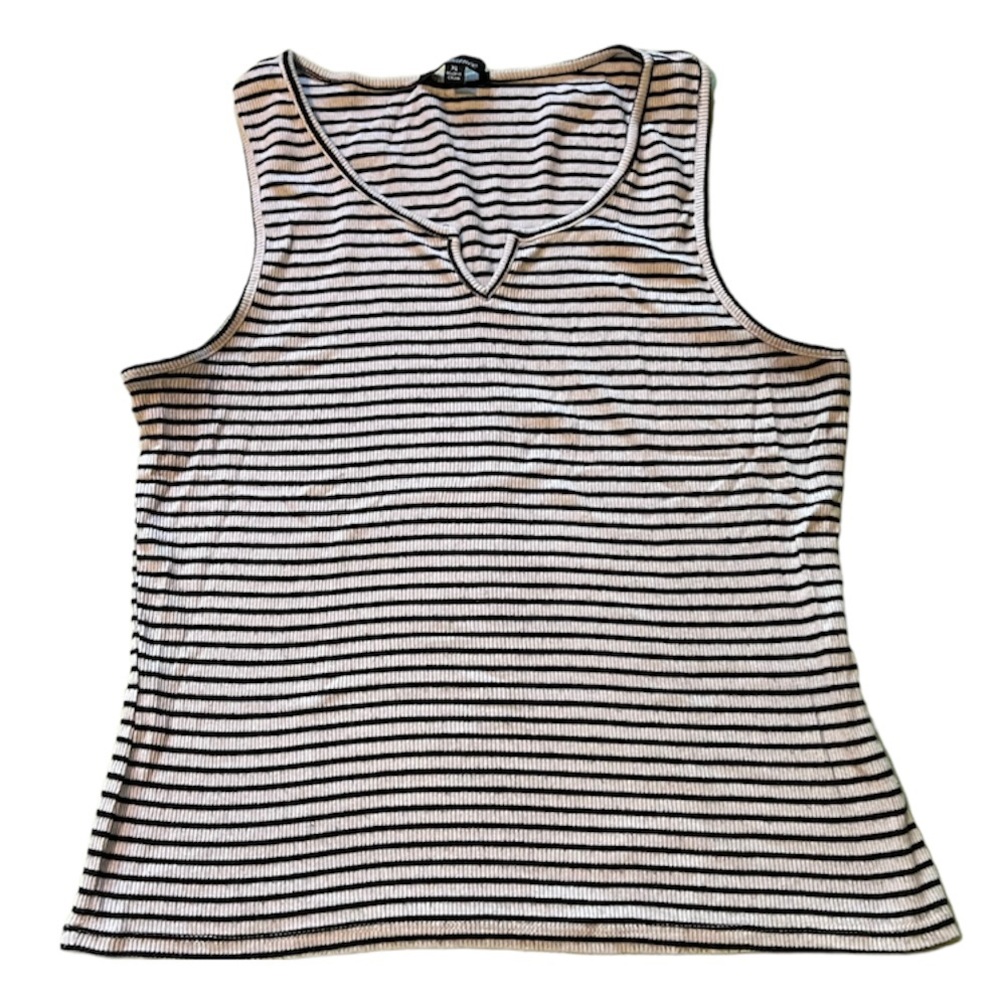 V Split Striped Tank Top